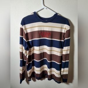 Guess Brown Medium Striped Long Sleeve
